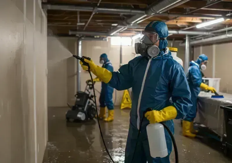 Basement Sanitization and Antimicrobial Treatment process in Bridgeport, WV