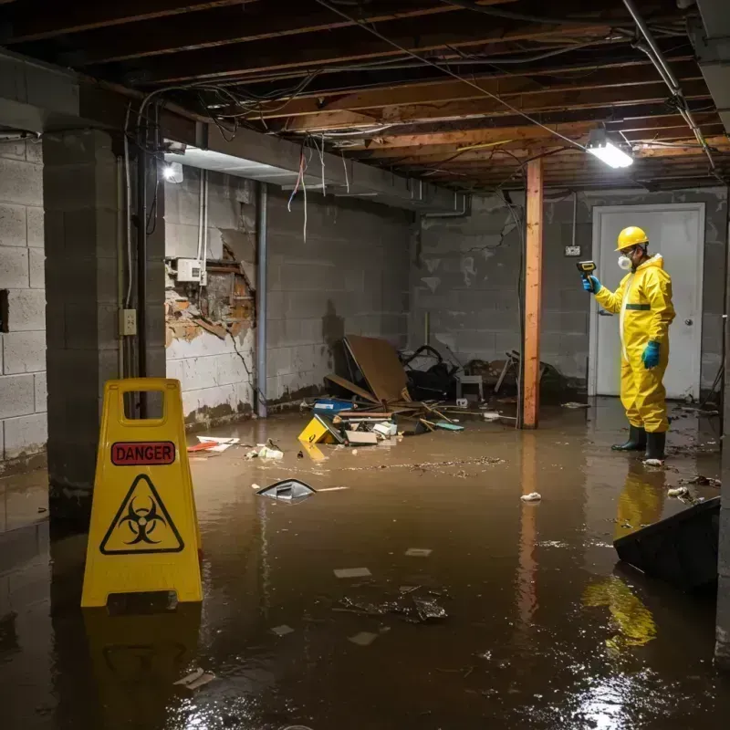 Flooded Basement Electrical Hazard in Bridgeport, WV Property